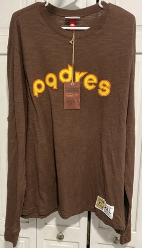 Mitchell & Ness San Diego Padres Stitched Long Sleeve T-Shirt – Brown Size XXL - Picture 2 of 4