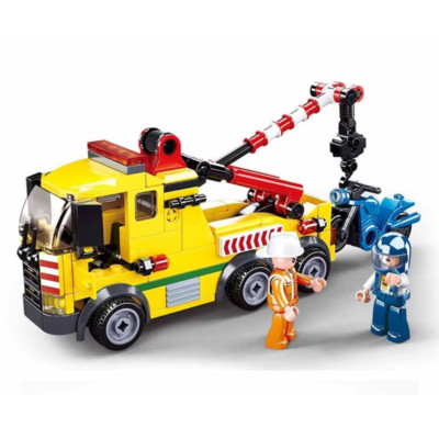 Sluban Recovery Tow Truck + Motorrad + Figuren Bausteine 205 Teile *NEU*