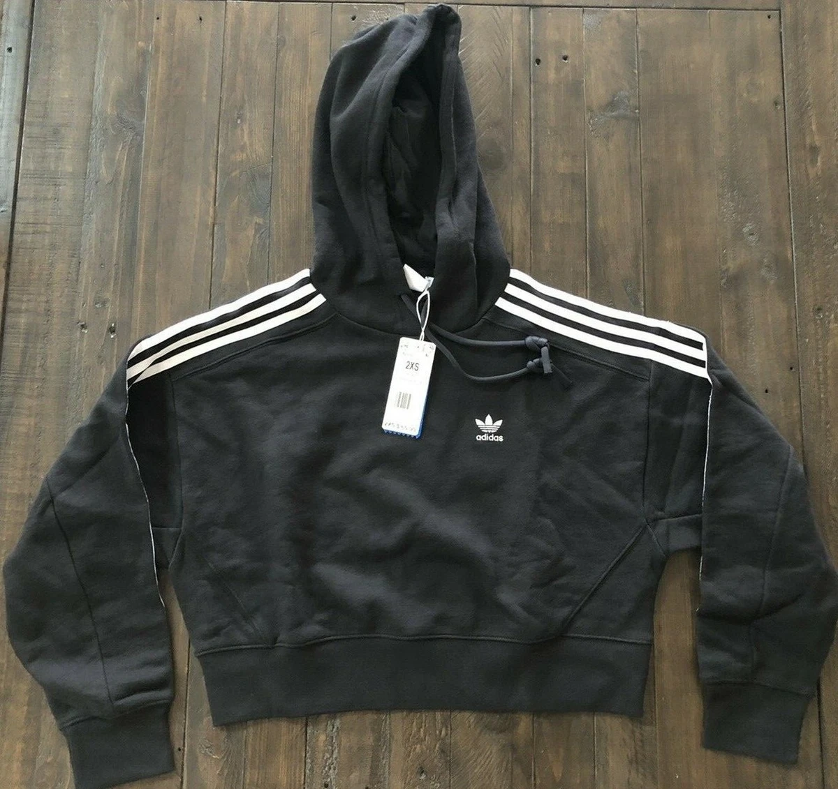 Adidas Adicolor Classics Crop Hoodie Women's Size 2XS Black GN2890 | eBay