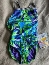 DOLFIN UGLIES One Piece Swimsuit Womens Sz 28 Dazzle Purple Green NWT NEW