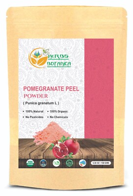 100% Pure Organic Herbs Botanica Natural Pomegranate Peel  Powder - 150 grm