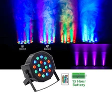 Rockville BATTERY PAR 50 Rechargeable LED DMX DJ Club Wash Up-Light w/ Remote