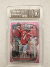 CJ Stroud Rookie 2022 Bowman U #100 Pink Refractor GMA Graded 9