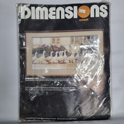 Dimensions Dinner Call Crewel Embroidery Kit Geese Waddling Stitch 1987
