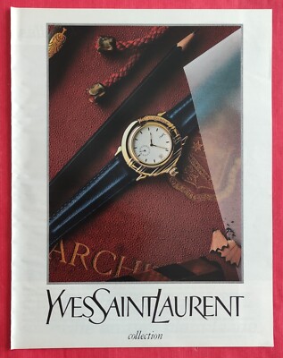 1990 Yves Saint Laurent & Pouellato car Renault Clio press advertising watch