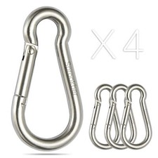 4 Pack 2.75 Inch Stainless Steel Carabiners Clips for Gym Swing Dog Leashes