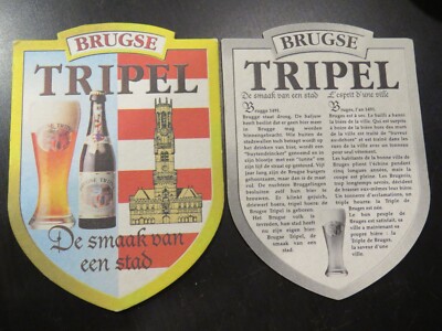 BEER COASTER ~~ Brouwerij De Gouden Boom Brugse Tripel ~ Brugge, BELGIUM Brewery