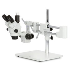 AmScope 3.5X-90X Simul-Focal Estéreo Zoom Bloqueable Microscopio Doble Brazo Pluma Soporte
