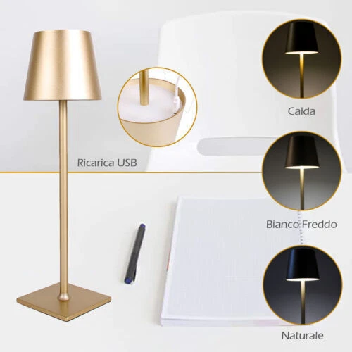 Lampada Touch da Da tavolo Led Ricaricabile Ristorante Ufficio Salone Soggiorno - Immagine 2 di 4