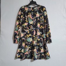 LOFT Dress Women's Black Long Sleeve Paisley Print Dress Size 2