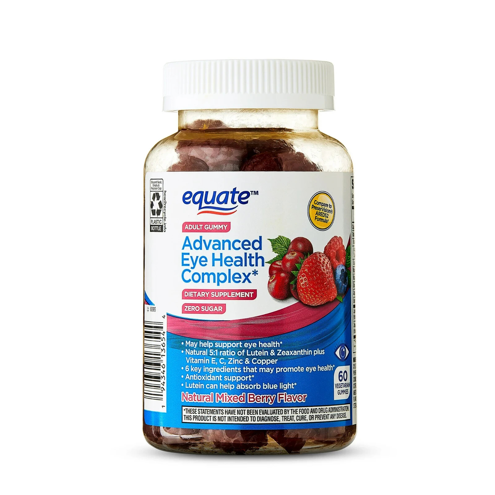 Equate - Ashwagandha Non GMO Dietary Supplement Gummies, Mixed Berry, 60 Count