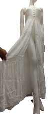 Maxi Bohemian WHITE DRESS COTTON LONG VEST DRESS LACE RAYON W/TAGS