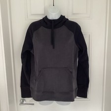 Champion Ladies Jersey Logo Hoodie - Grey  Black - Size S - NWT