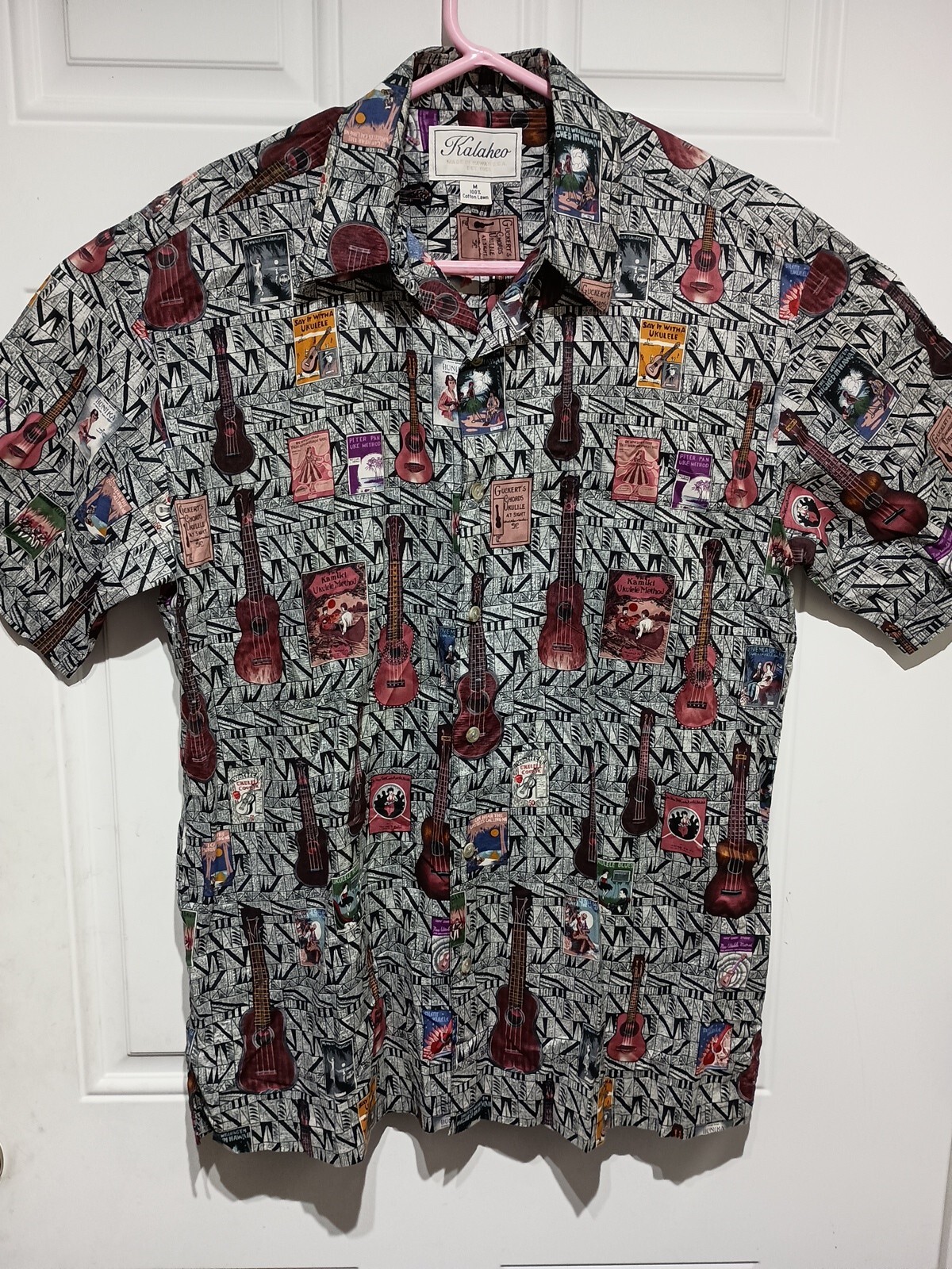 Kalaheo Ukulele and Old Hawaii Sheet Music Shirt Made in Hawaii Medium
