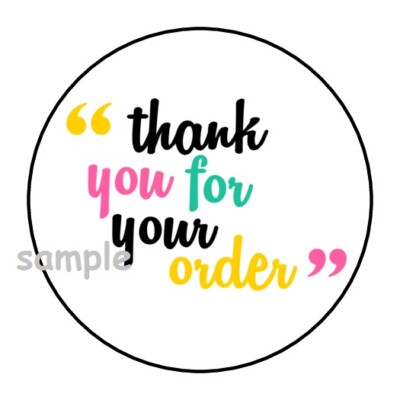 30 THANK YOU FOR YOUR ORDER ENVELOPE SEALS LABELS STICKERS 1.5" ROUND ...