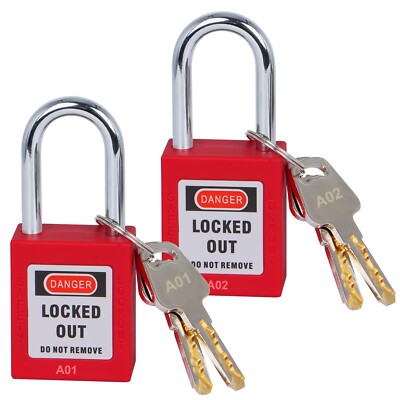 RealPlus Lockout Tagout Lock, 2pcs Keyed Alike Safety Locks, 2 Keys Per Lock