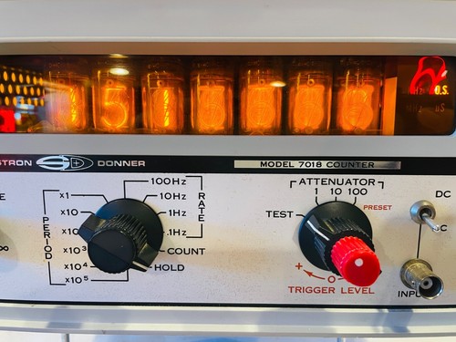 Vintage 1960s Systron-Donner SD 7018 100 MHz Counter w/ Nixie Tubes & Manual - Photo 18/21