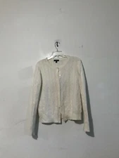 J. Crew Size L Wool Blend Cream Cardigan Sweater Top Blouse Women Style# 85273