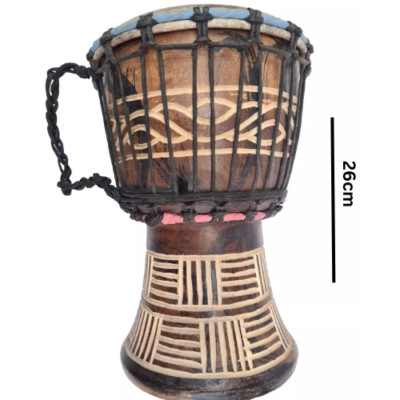 Wooden Drum (Djembe) Size : Height-26cm x Top Diameter-17cm