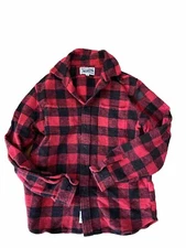 Schott Bros Shirt Button Down Front Buffalo Plaid Red Bros. Brothers Black XL