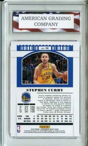 2019 Panini Contenders #48 Stephen Curry AGC 10 Gem Mint Golden State Warriors - Picture 2 of 2