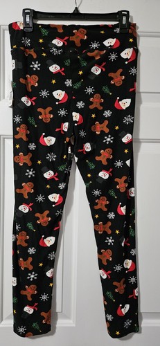 PLANET GOLD Juniors' Holiday Printed High Rise, Black Beauty Gingerbread Large - Picture 3 of 5