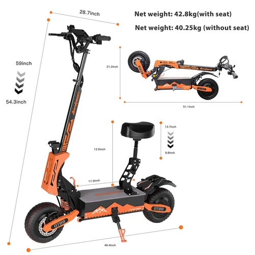Electric Scooter for Adult 5600W Dual Motor 50MPH 60V 27AH Folding Fast Escooter - Bild 14 von 18