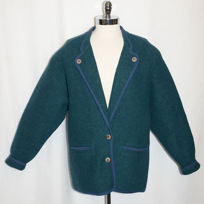 green boiled wool jacket