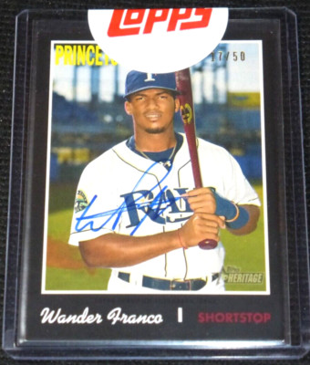 2019 Topps Heritage Real One Autograph Auto Wander Franco Signed ROA-WF #d/50