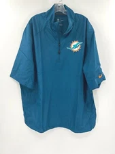 MIAMI DOLPHINS TEAM ISSUED/GAME USED ON FIELD NIKE 1/4 ZIP UP WINDBREAKER SHIRT