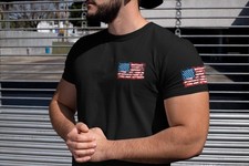 American Flag T Shirt Sleeve Print Patriotic Mens Tee