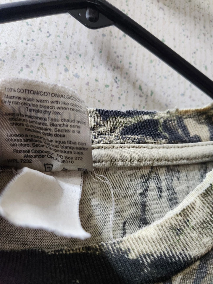 Vintage Jerzees Outdoor Hunting Shirt Long Sleeve Camo Large Distressed - Image 4 of 4