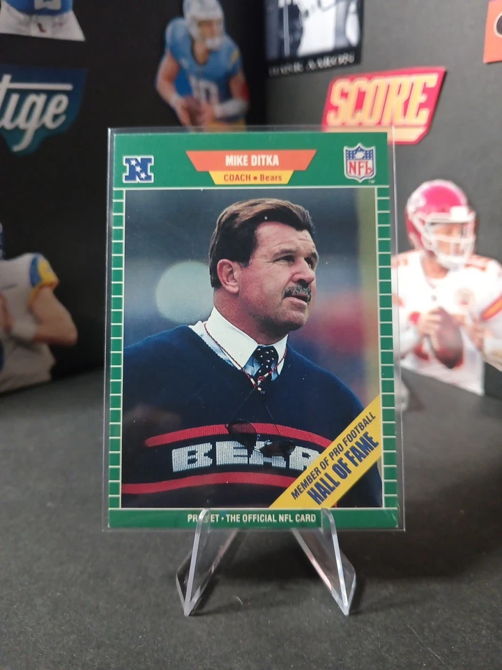 1989 Pro Set - Mike Ditka #53 Member of Pro Football Hall of Fame stripe - Image 4 of 4