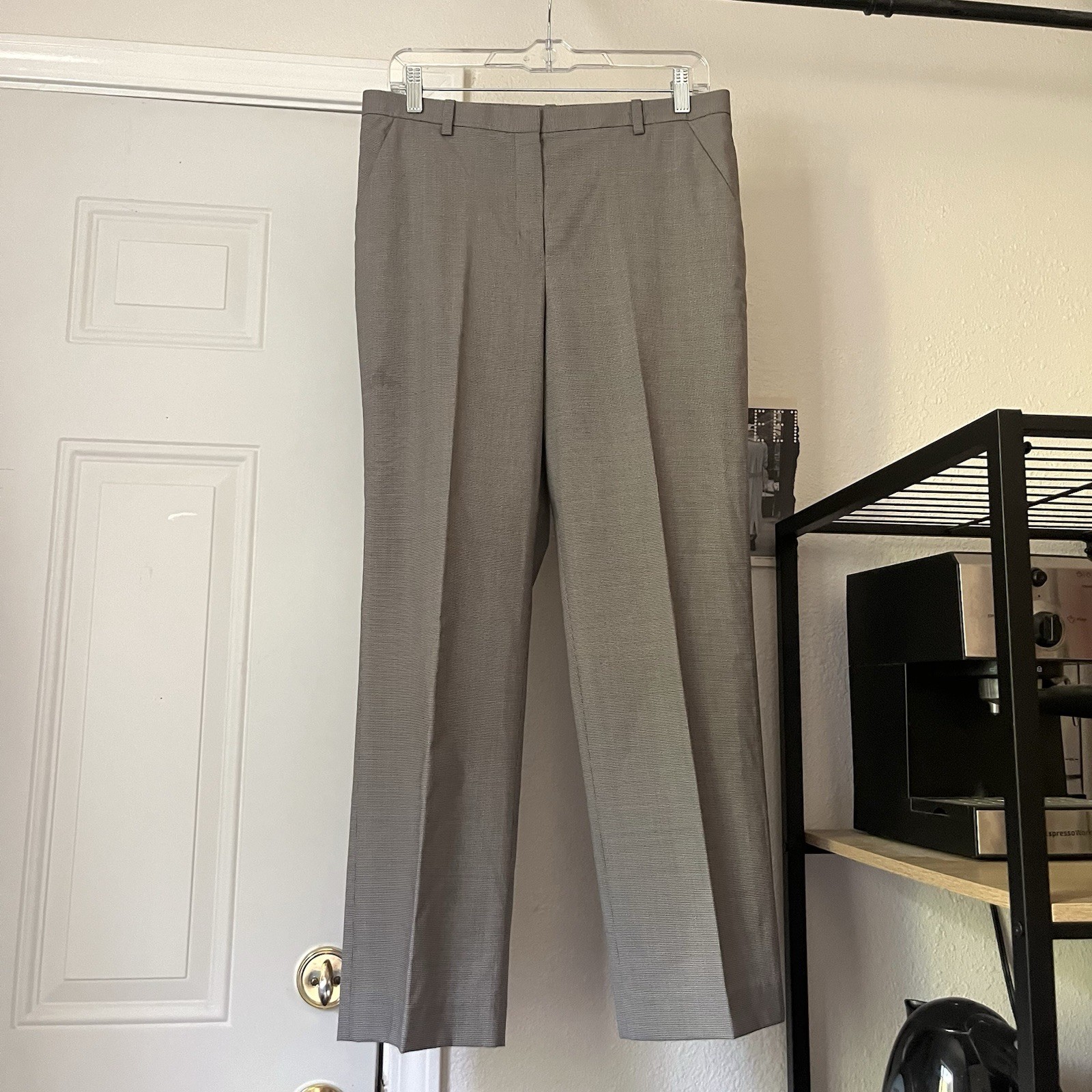 FILA Pantalone THE ROW bianco e nero pied de poule lana nylon gamba dritta slim