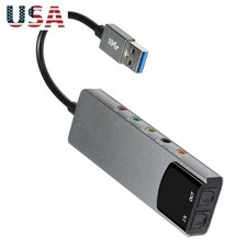 12Mbps USB 5.1 Channel External Audio Sound Card SPDIF Optical for PC Laptop