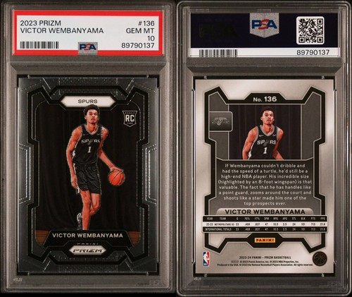 Panini Prizm 2023-24 Victor Wembanyama RC Base #136 Spurs PSA 10