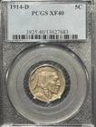 1914-D BUFFALO NICKEL PCGS XF40