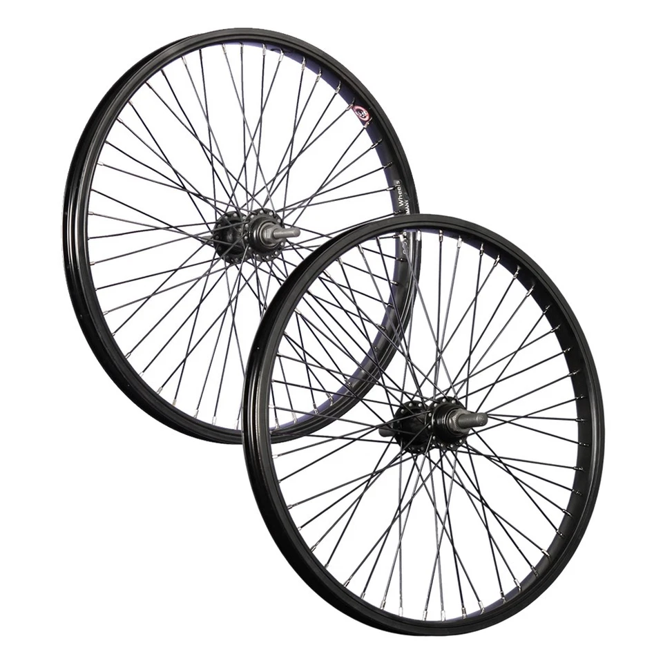 20 Zoll BMX Laufradsatz Aluminiumfelge schwarz 48 Loch Vollachse 10mm 14mm - Bild 1 von 1