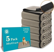 5 Pack Washable Dog Pee Pads 36x41 Inch Reusable Puppy Training Mat