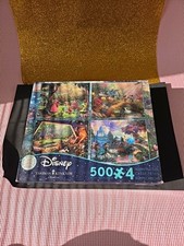 Disney Thomas Kinkade Studios 4x 500-Piece Jigsaw Puzzle Set Mickey Minnie