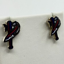 Atlanta Thrashers NHL Logo Stud Earrings Enamel Silver Tone Hockey Fan Gift