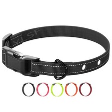 Dog Nylon Collar Strap with 2 Holes for Electronic Fence Training Black