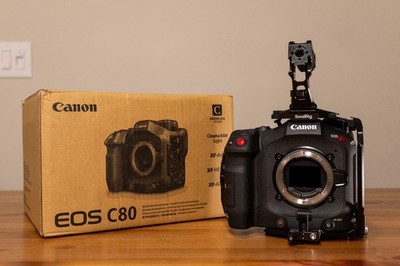 Canon EOS C80 6K Cinema Camera Kit (Full-Frame) w/ battery, cage, and card