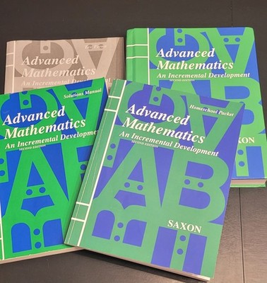 Saxon Advanced Math (2nd edition) Textbook + Test forms + Sol Man + Homesch pack