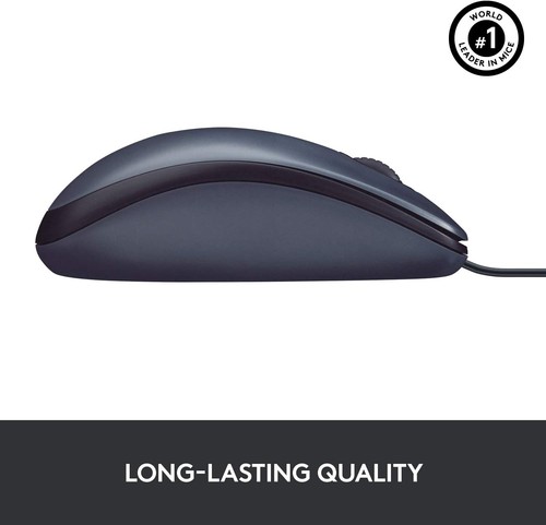 Logitech B100 Wired USB Mouse, 3-Buttons, Optical Tracking, Ambidextrous PC / Ma - Picture 8 of 10