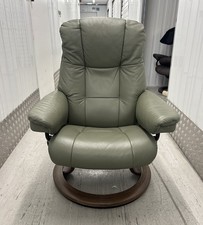 Ekornes Stressless Mayfair Shadow Green Leather Armchair Small Size 2022