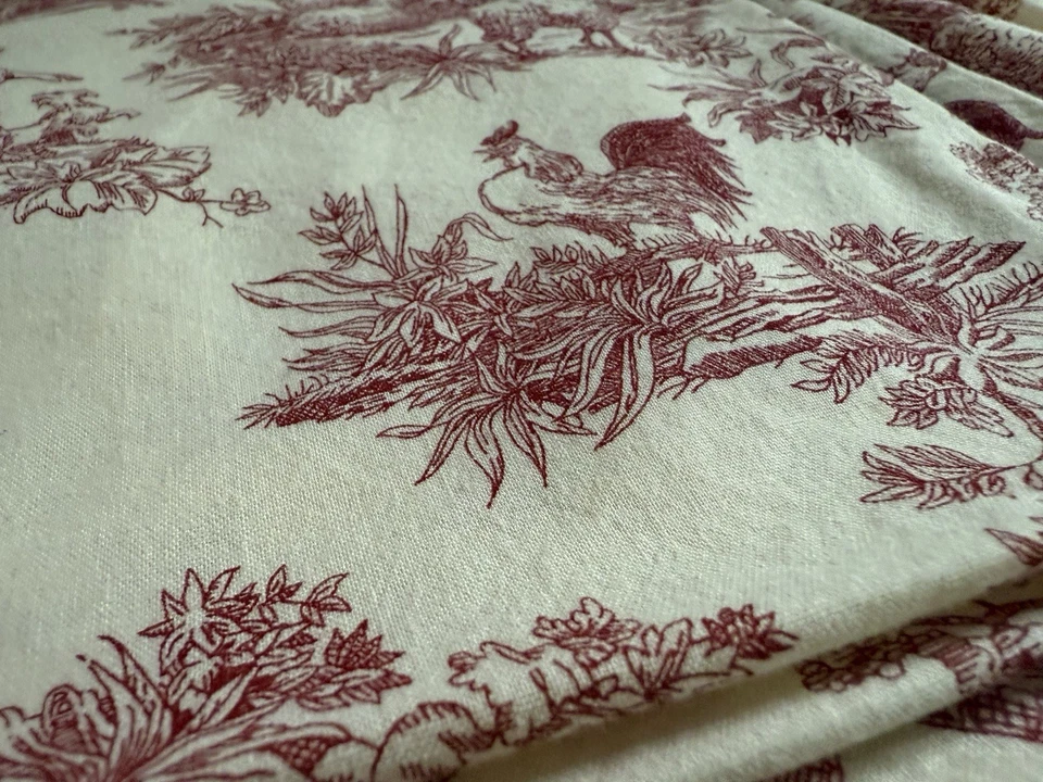 Guardanapos vintage franceses para casa de campo algodão ovelha galinha cavalo 6 - Imagem 3 de 4