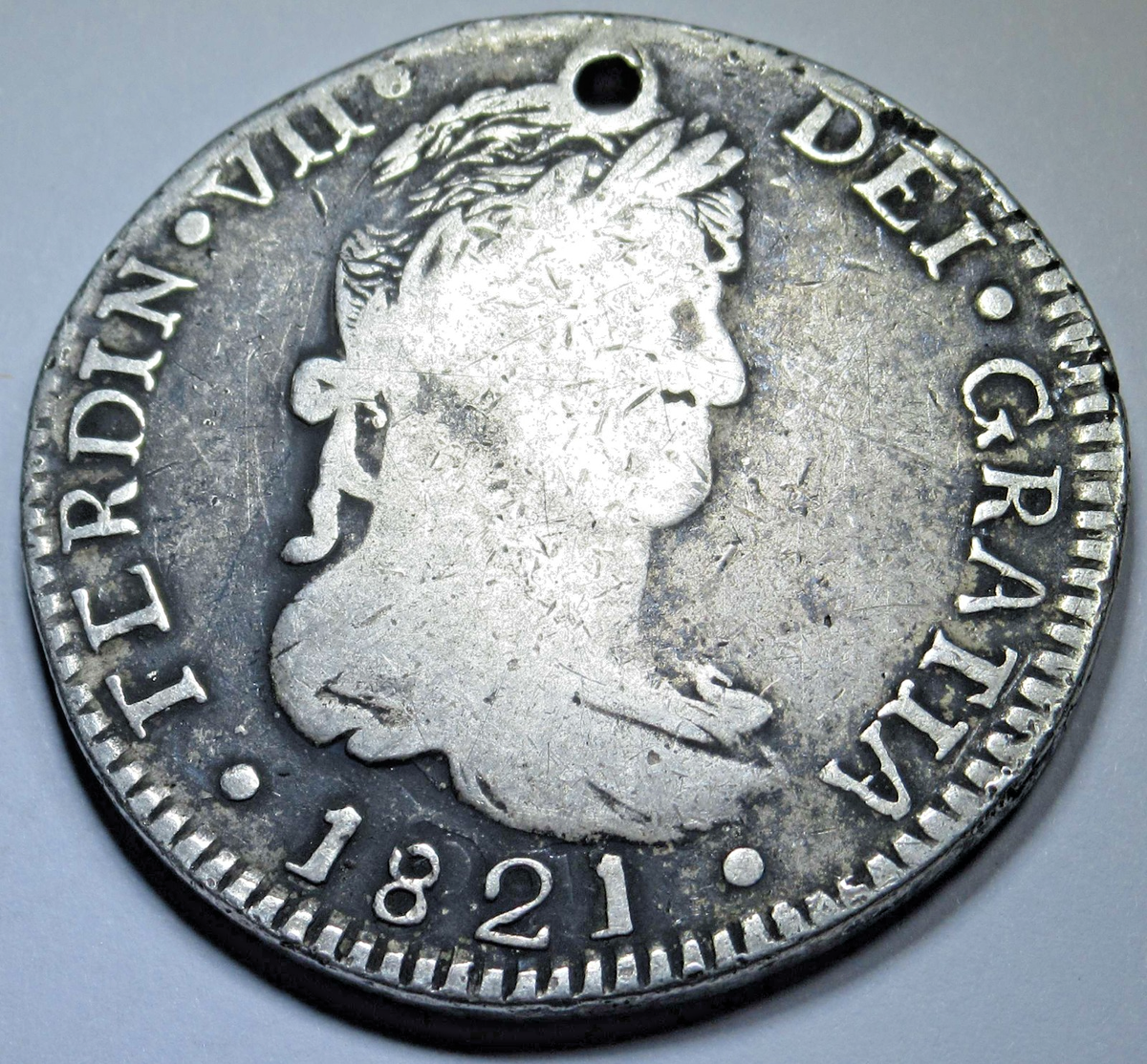 1821-CG Durango Mexico Silver 8 Reales Spanish Colonial Dollar