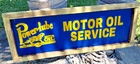 Vintage Power Lube Motor Oil Tin Gas Sign 32" X 11" Man Cave