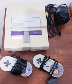 Nintendo SNES Gray W/ 5 Games 2 Oem Controllers Super Mario All Stars 🔥